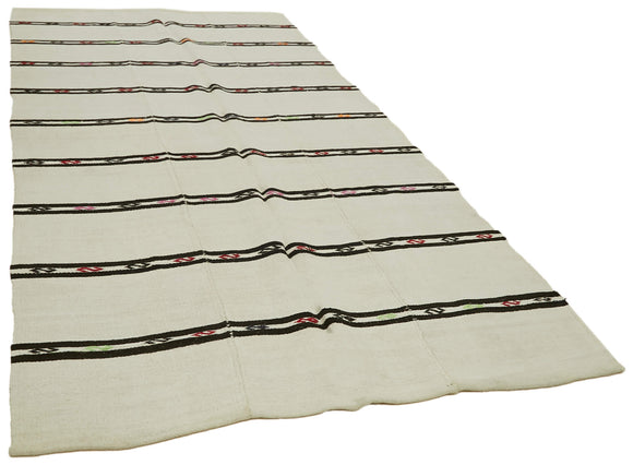 6x12 Beige Hemp Kilim Rug - 41994