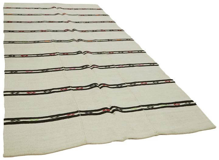 6x12 Beige Hemp Kilim Rug - 41994