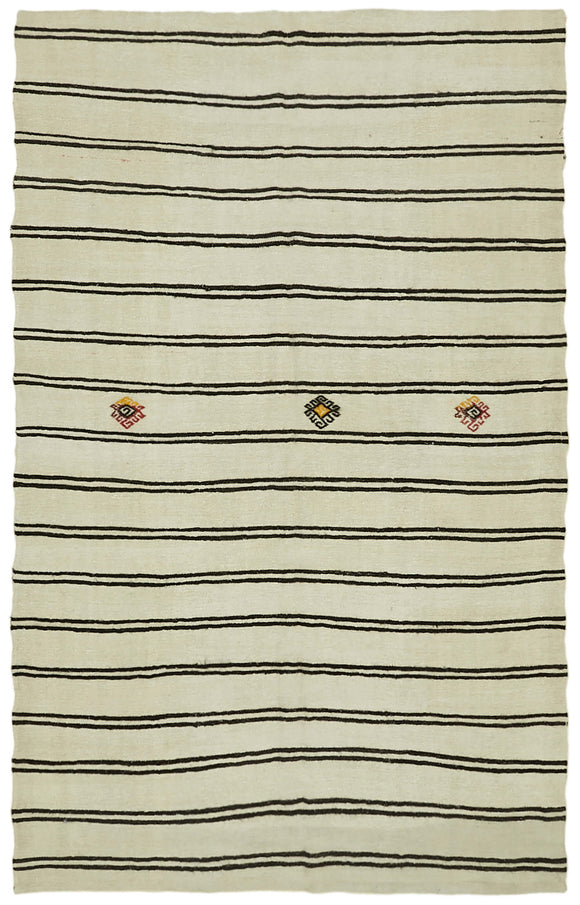 7x11 Beige Hemp Kilim Rug - 41997