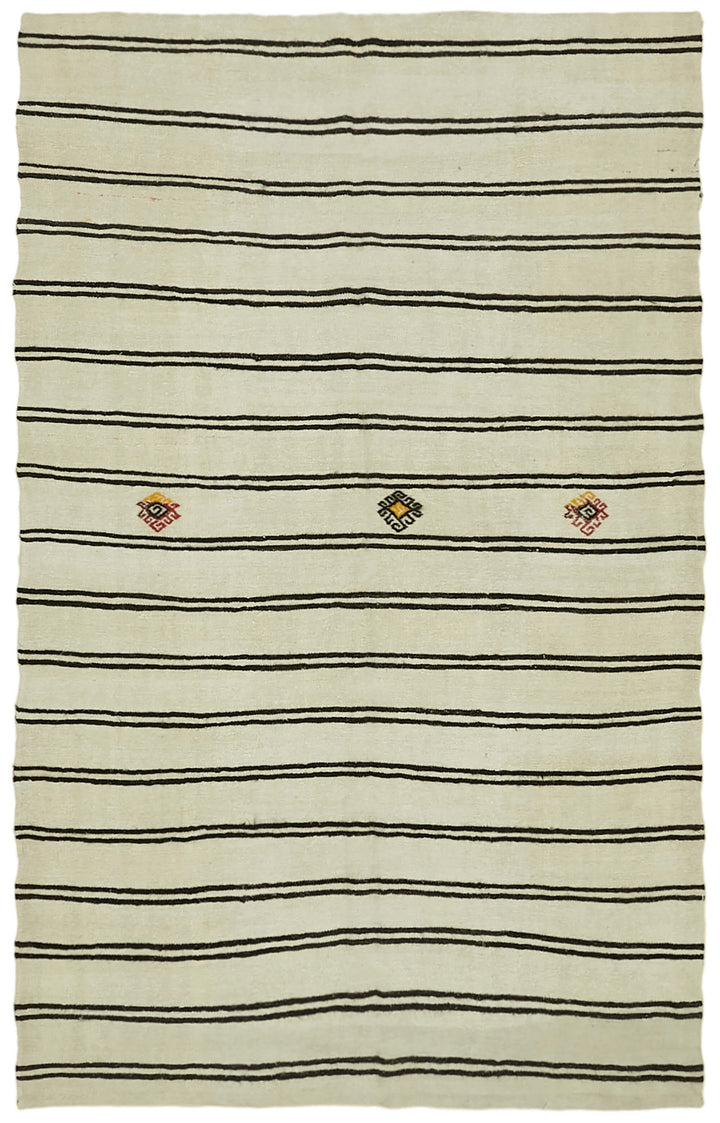 7x11 Beige Hemp Kilim Rug - 41997