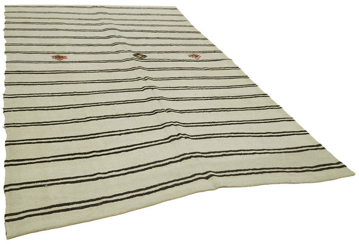 7x11 Beige Hemp Kilim Rug - 41997
