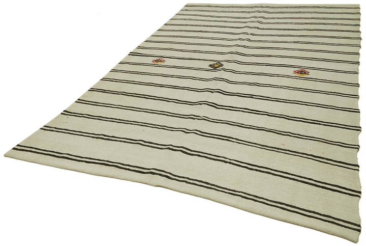 7x11 Beige Hemp Kilim Rug - 41997