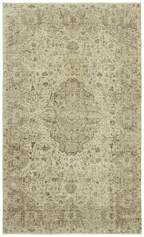 6x11 Beige Turkish Vintage Area Rug - 42001