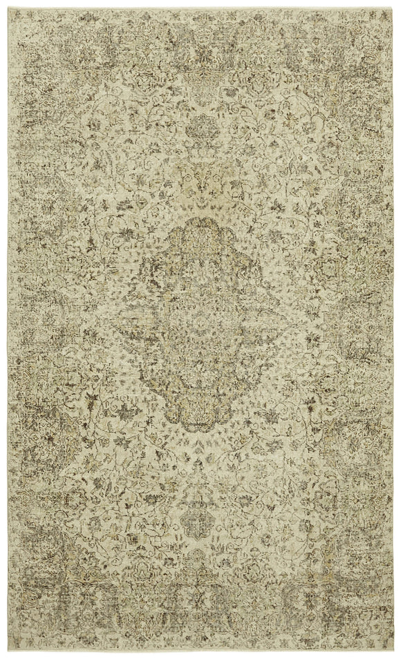 6x11 Beige Turkish Vintage Area Rug - 42001