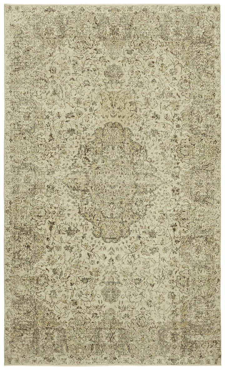 6x11 Beige Turkish Vintage Area Rug - 42001