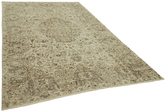 6x11 Beige Turkish Vintage Area Rug - 42001
