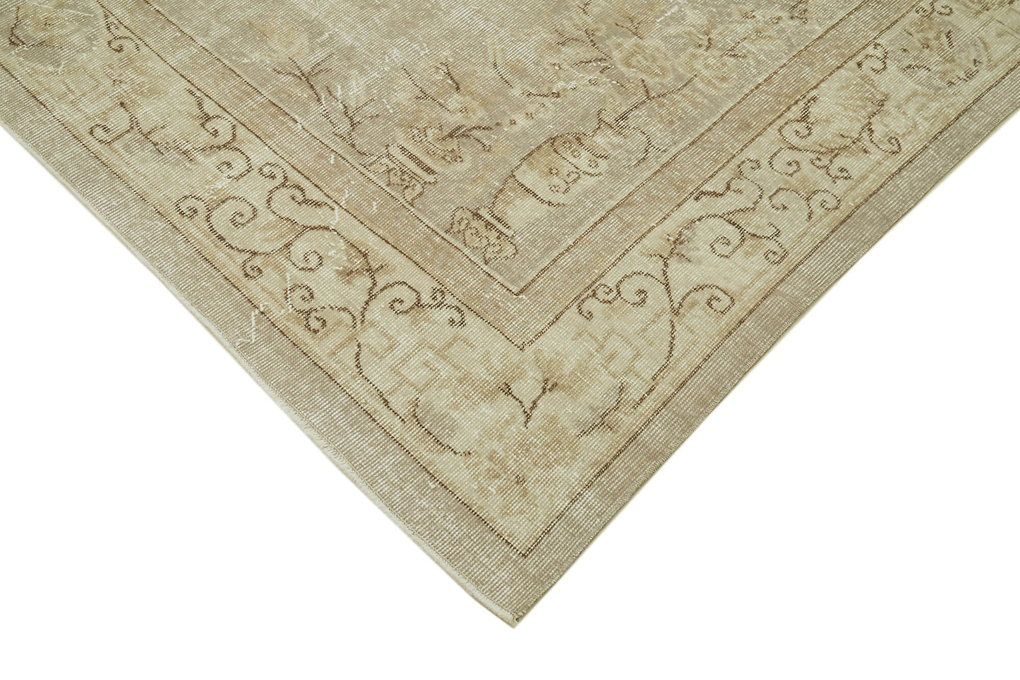 7x10 Beige Turkish Vintage Area Rug - 42008