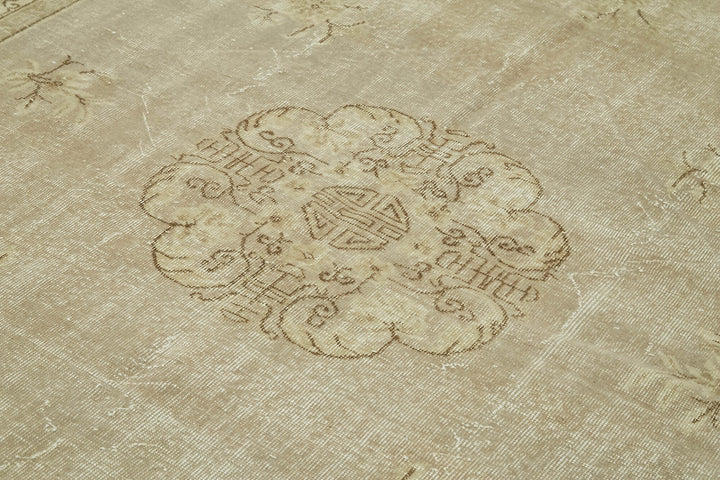 7x10 Beige Turkish Vintage Area Rug - 42008