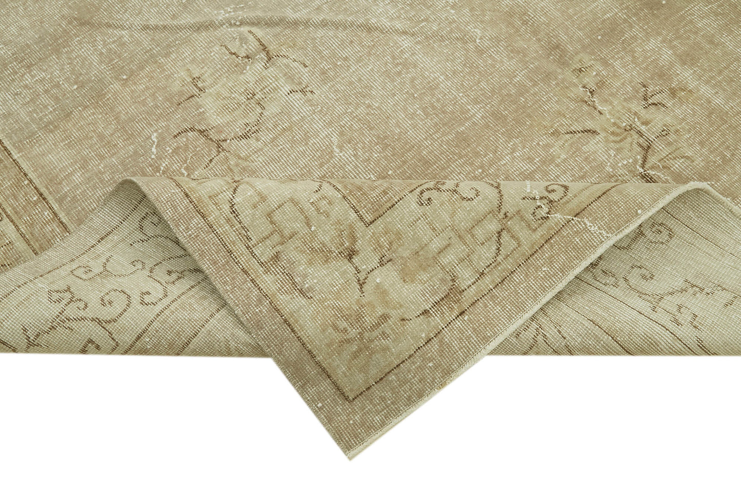 7x10 Beige Turkish Vintage Area Rug - 42008