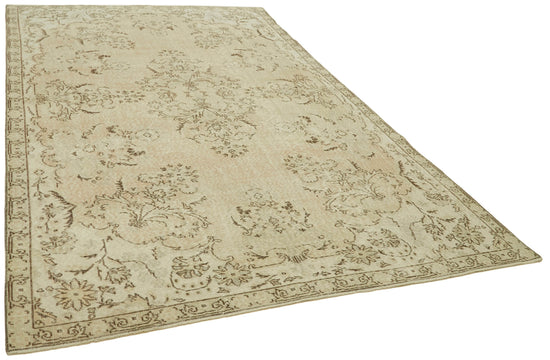 7x10 Beige Turkish Vintage Area Rug - 42010