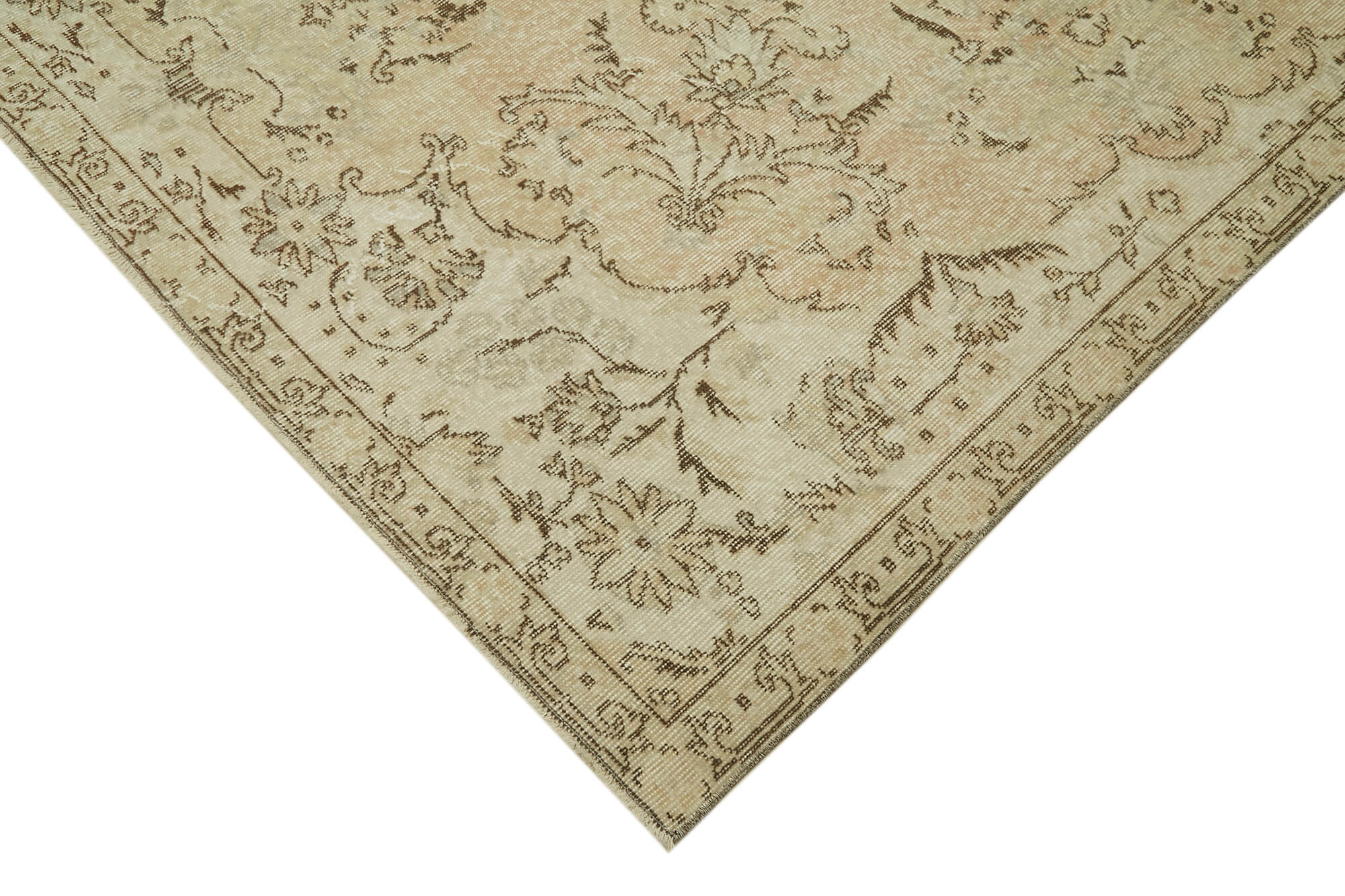 7x10 Beige Turkish Vintage Area Rug - 42010