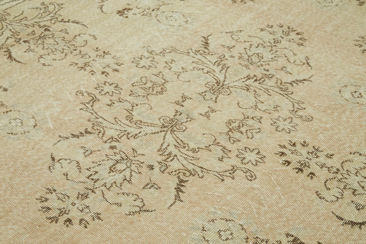 7x10 Beige Turkish Vintage Area Rug - 42010
