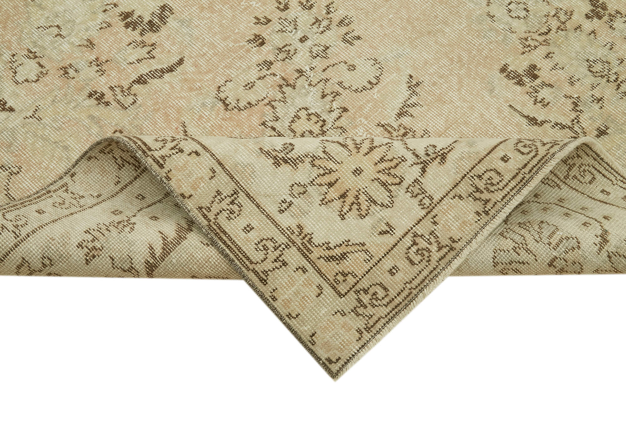 7x10 Beige Turkish Vintage Area Rug - 42010