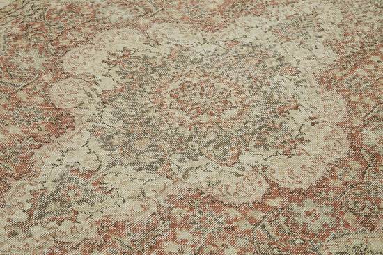 7x10 Beige Turkish Vintage Area Rug - 42019