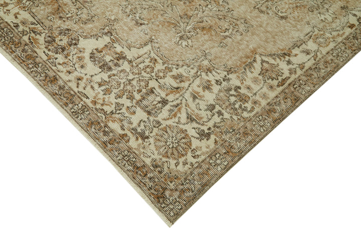7x11 Beige Turkish Vintage Area Rug - 42024