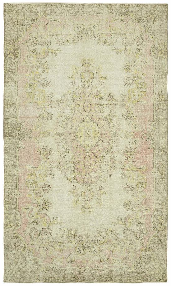 7x11 Beige Turkish Vintage Area Rug - 42027
