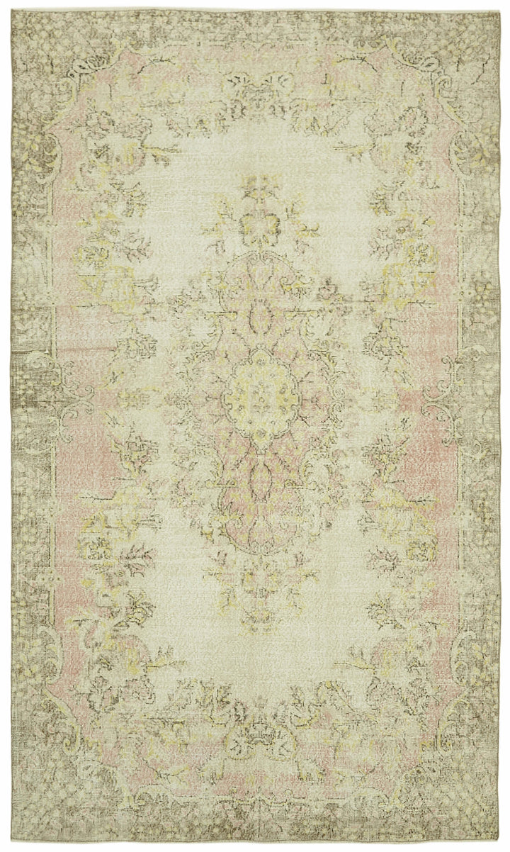 7x11 Beige Turkish Vintage Area Rug - 42027