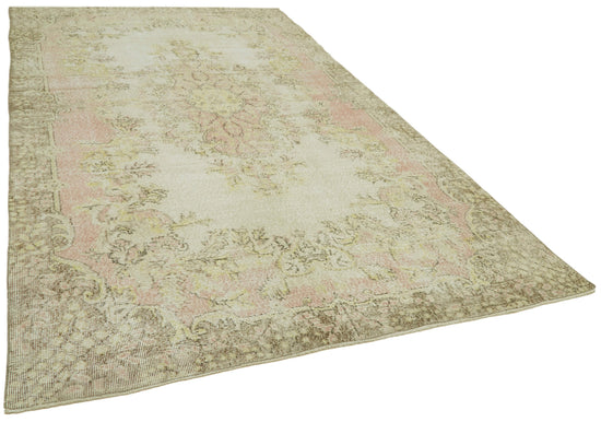 7x11 Beige Turkish Vintage Area Rug - 42027