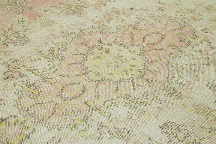 7x11 Beige Turkish Vintage Area Rug - 42027