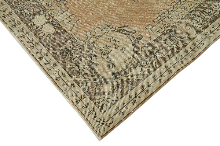 7x10 Beige Turkish Vintage Area Rug - 42035