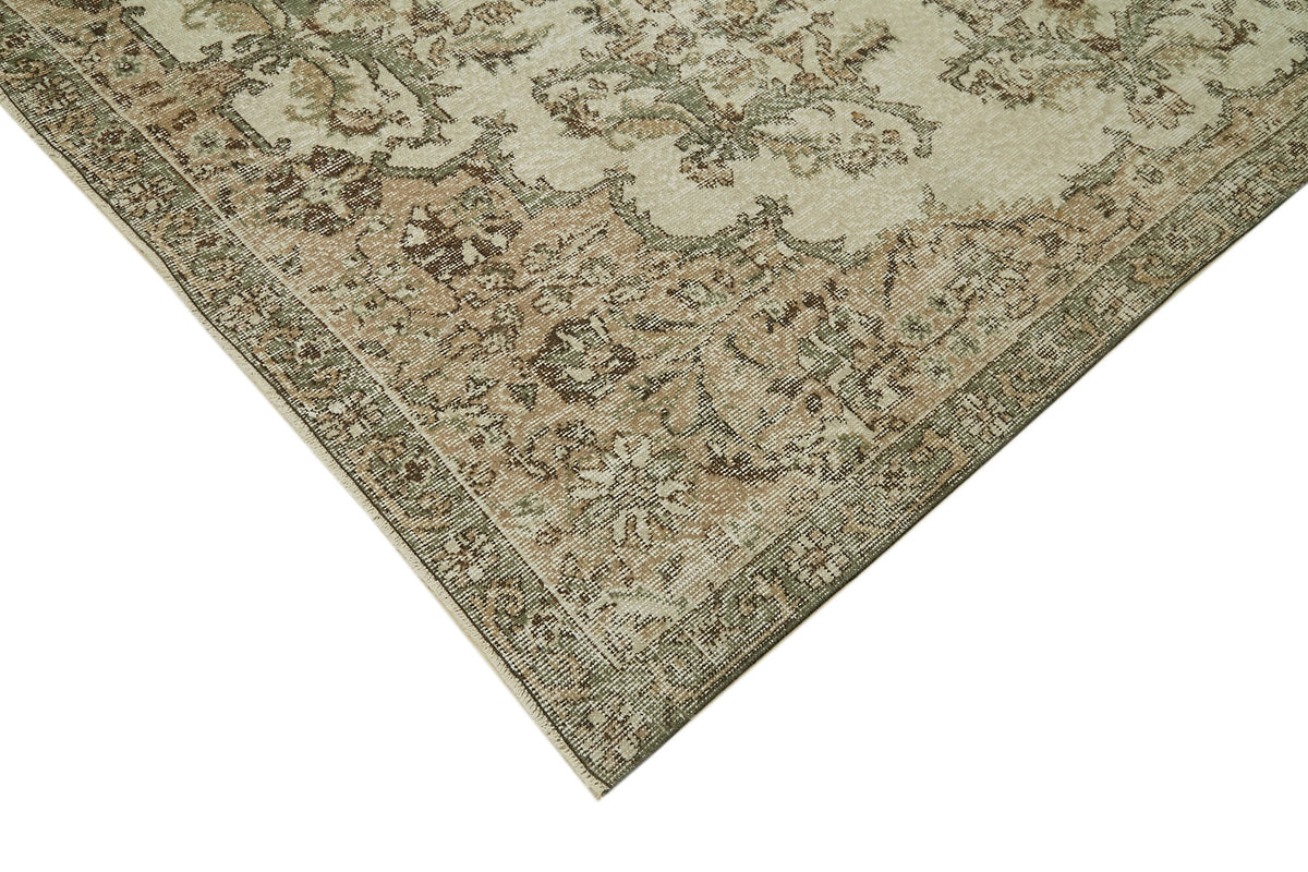 7x11 Beige Turkish Vintage Area Rug - 42036