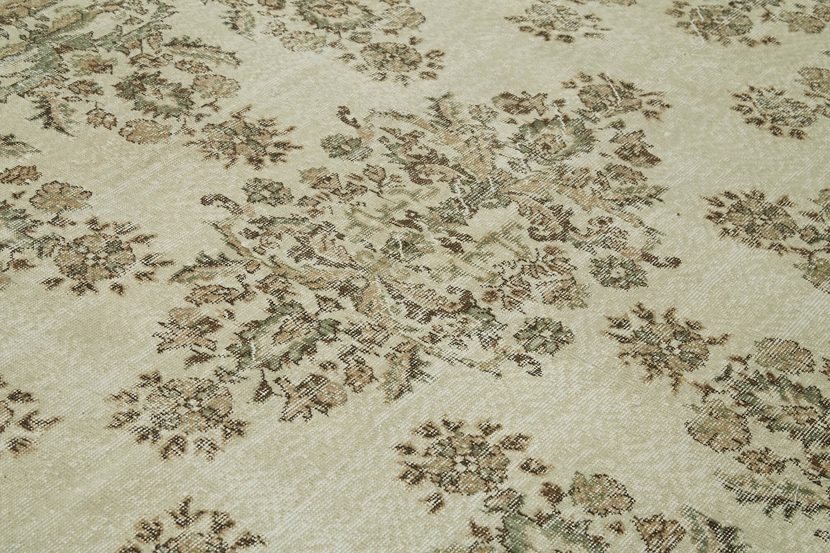 7x11 Beige Turkish Vintage Area Rug - 42036