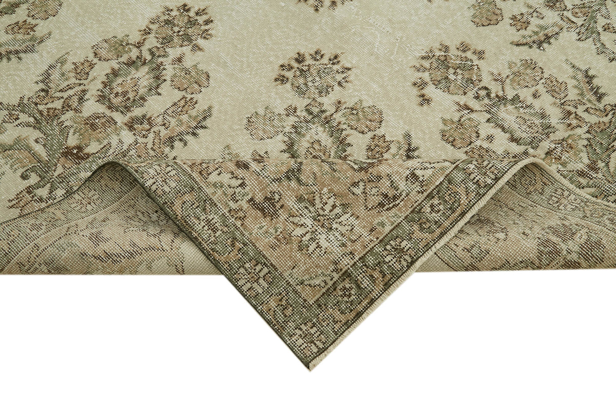7x11 Beige Turkish Vintage Area Rug - 42036