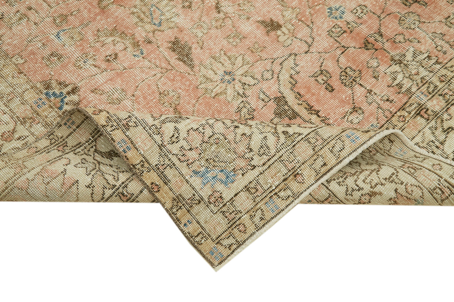 7x10 Beige Turkish Vintage Area Rug - 42046