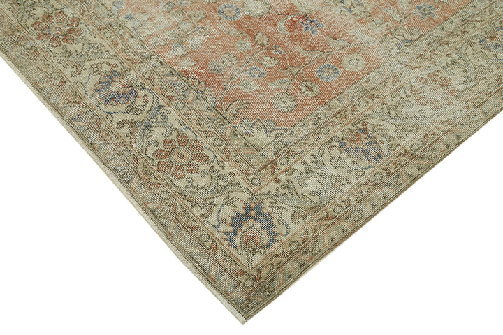 7x11 Beige Turkish Vintage Area Rug - 42048