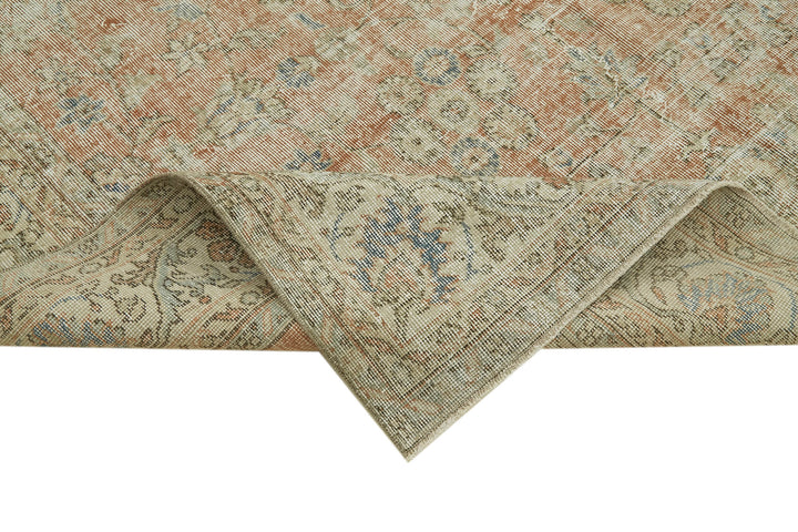 7x11 Beige Turkish Vintage Area Rug - 42048