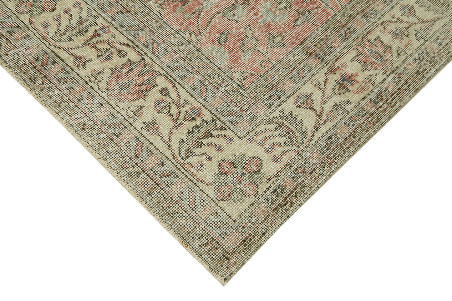 7x10 Beige Turkish Vintage Area Rug - 42067