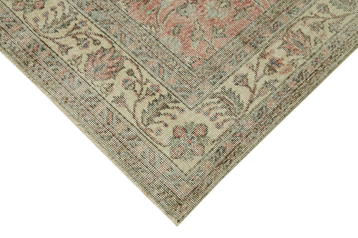 7x10 Beige Turkish Vintage Area Rug - 42067