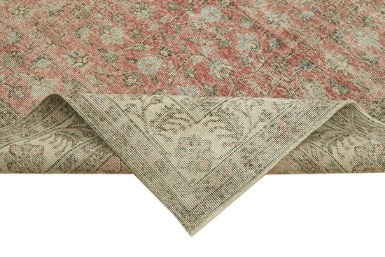 7x10 Beige Turkish Vintage Area Rug - 42067