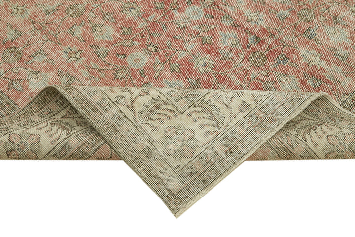 7x10 Beige Turkish Vintage Area Rug - 42067