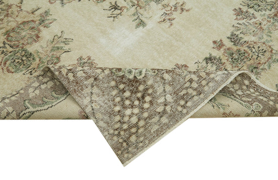 7x10 Beige Turkish Vintage Area Rug - 42071