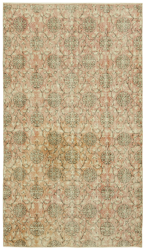 5x8 Beige Turkish Vintage Area Rug - 42076