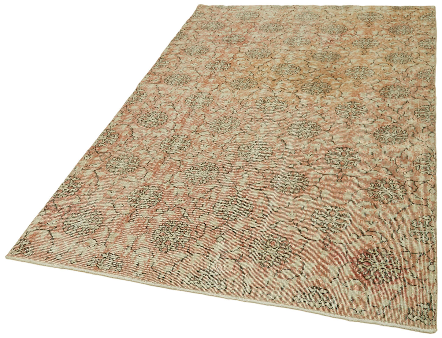 5x8 Beige Turkish Vintage Area Rug - 42076