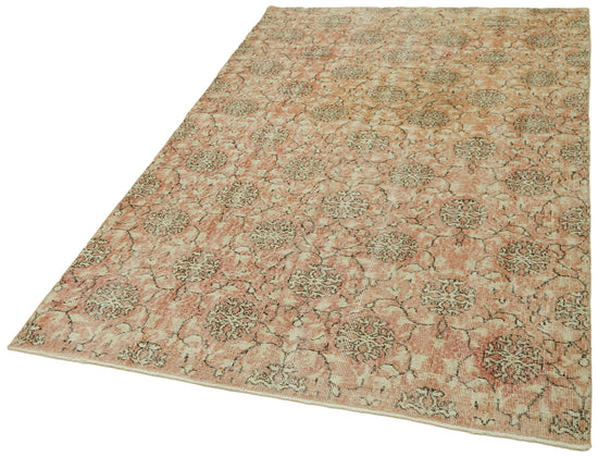 5x8 Beige Turkish Vintage Area Rug - 42076