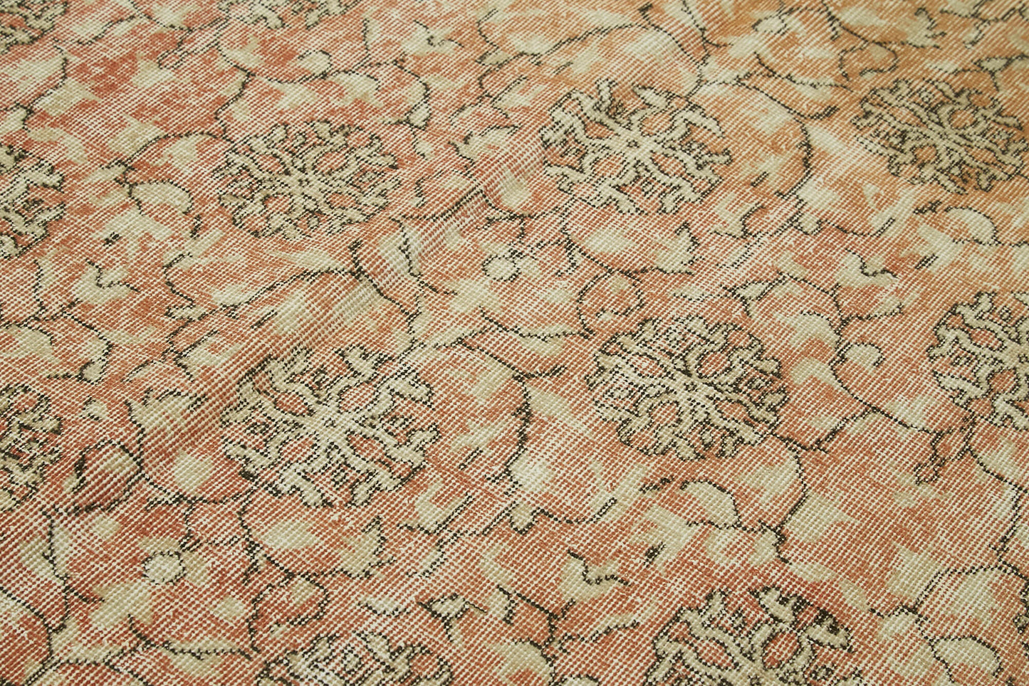 5x8 Beige Turkish Vintage Area Rug - 42076