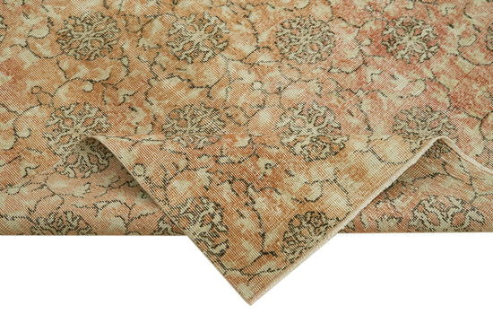 5x8 Beige Turkish Vintage Area Rug - 42076