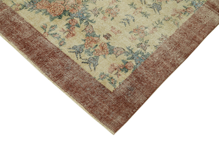 6x10 Beige Turkish Vintage Area Rug - 42080