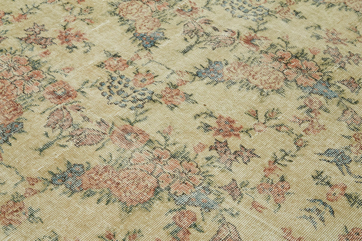 6x10 Beige Turkish Vintage Area Rug - 42080