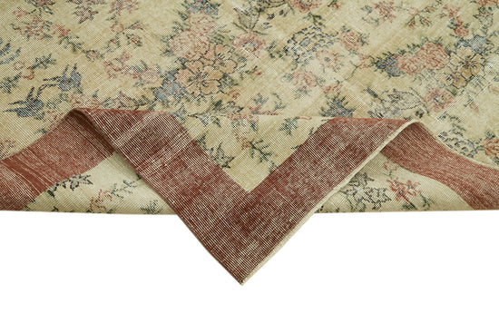 6x10 Beige Turkish Vintage Area Rug - 42080