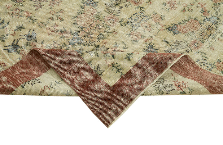 6x10 Beige Turkish Vintage Area Rug - 42080