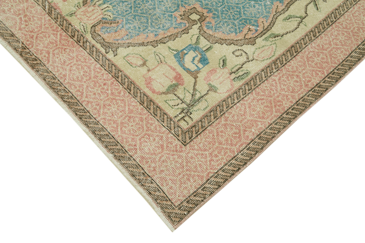 6x10 Beige Turkish Vintage Area Rug - 42087