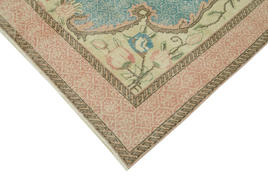 6x10 Beige Turkish Vintage Area Rug - 42087