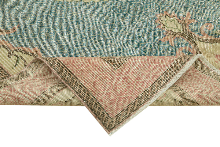 6x10 Beige Turkish Vintage Area Rug - 42087