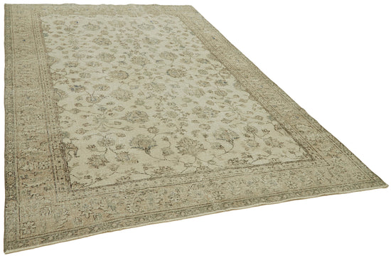 6x10 Beige Turkish Vintage Area Rug - 42092