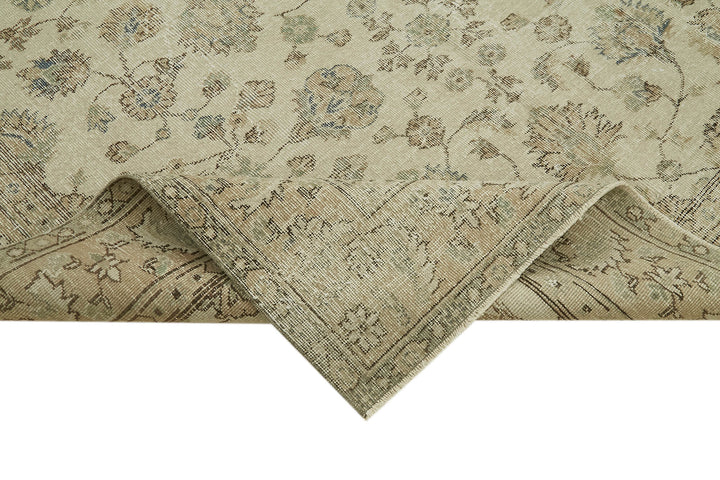 6x10 Beige Turkish Vintage Area Rug - 42092