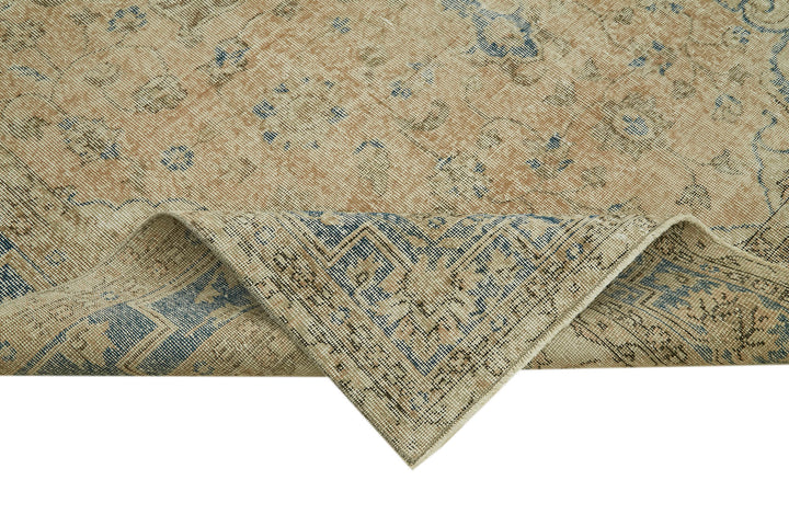 7x10 Beige Turkish Vintage Area Rug - 42093